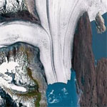 Vistas satelitales de Argentina: glaciar Upsala