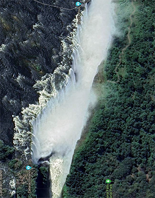 Vista por satélite de Cataratas Victoria