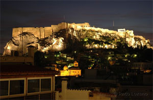 La Acr&oacute;polis, vista desde la habitaci&oacute;n 519 del Hotel Electra Palace