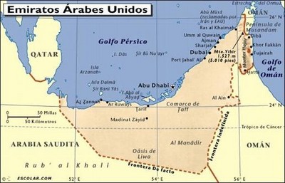 Mapa de Emiratos Árabes Unidos